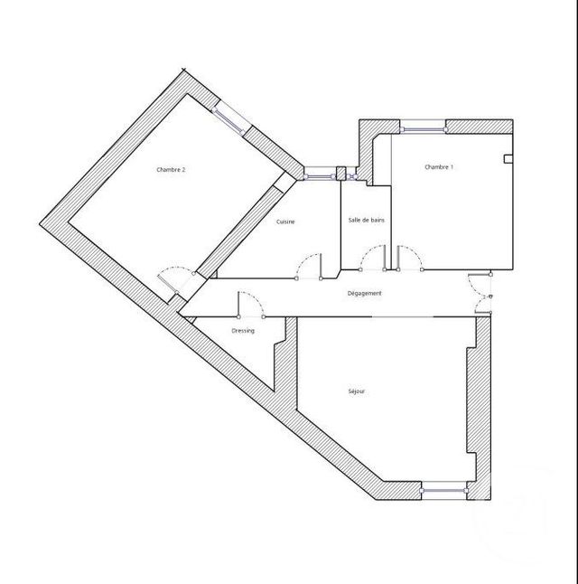 Appartement F3 à vendre - 3 pièces - 56.4 m2 - PARIS - 75013 - ILE-DE-FRANCE - Century 21 Olympiades