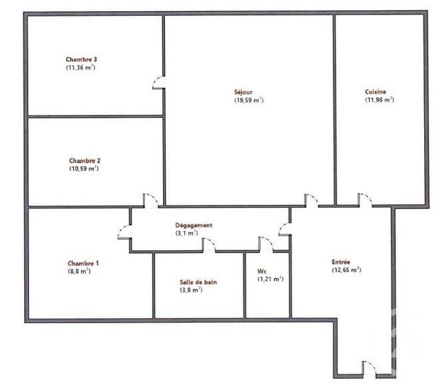 Appartement F4 à vendre - 4 pièces - 83.08 m2 - PARIS - 75013 - ILE-DE-FRANCE - Century 21 Olympiades